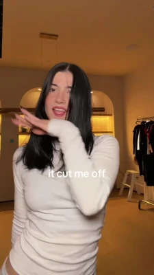 charlidamelio - Taking off the red lingerie and robe
