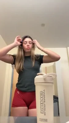 ltsmikaylacampinos - pre-shower tease 😈 bouncing my tits & rubbing my pussy ... 💦