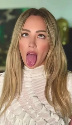 hilaryduff - white leggings n a black g-string 💦