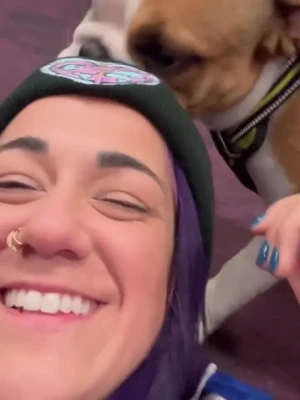 wwe_bayley - got a lil carried away while shooting customs earlier!  fingers in my