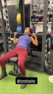 wwe_bayley - My belly really fills up an airplane restroom 😅